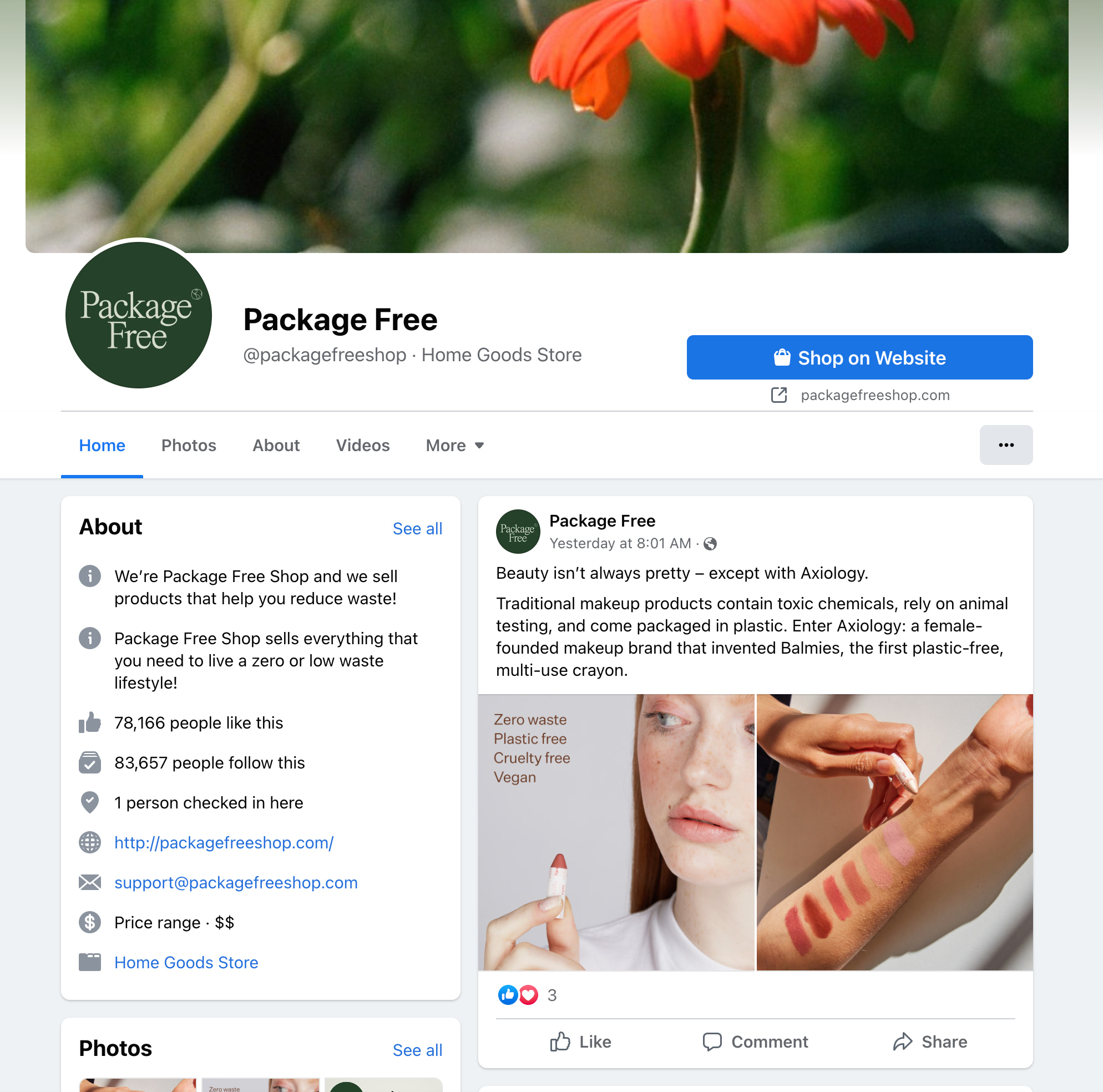 package free facebook page