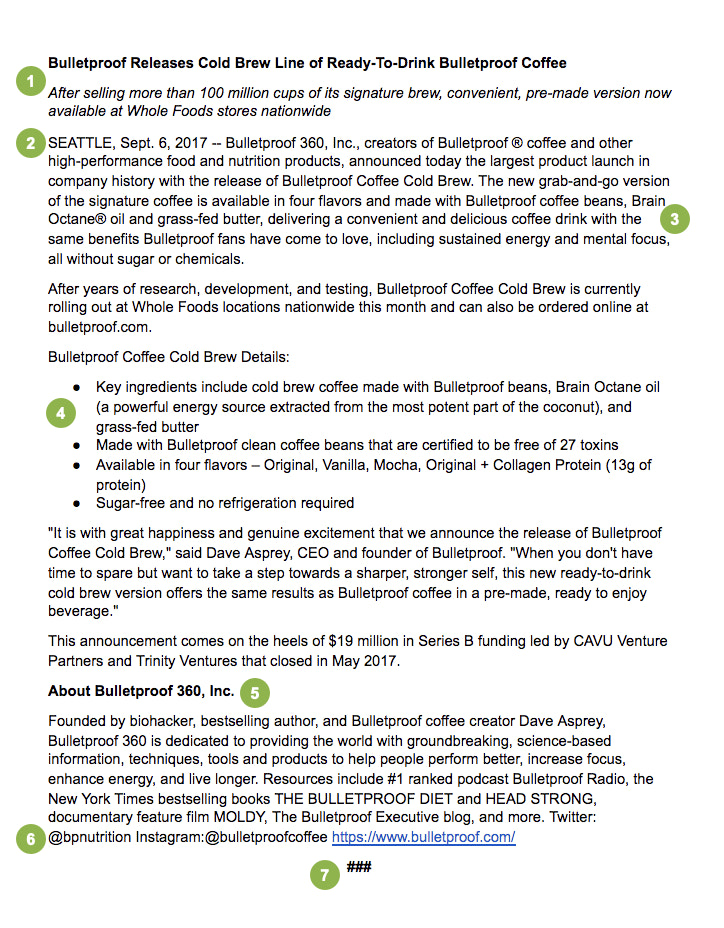 press release format sample