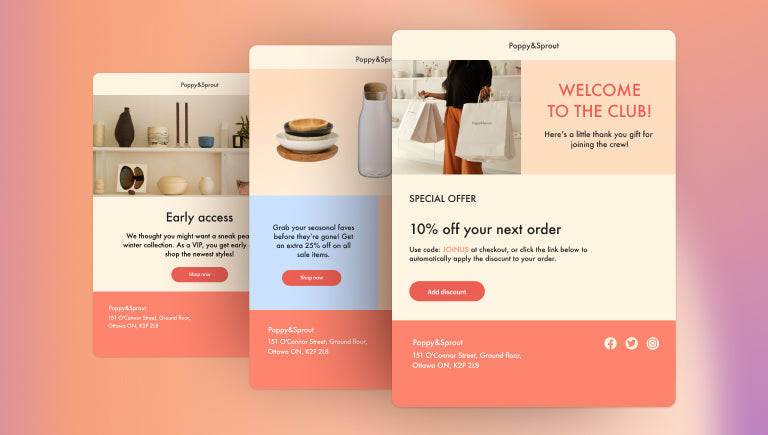 使用Shopify表单收集线索后,您可以使用Shopify电子邮件发送电子邮件的示例