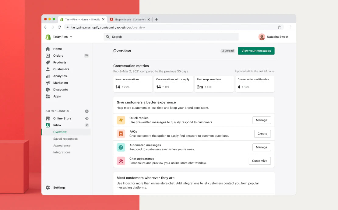 为对话式商务定制收件箱