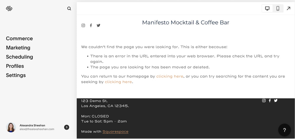Squarespace网站建设者的截图