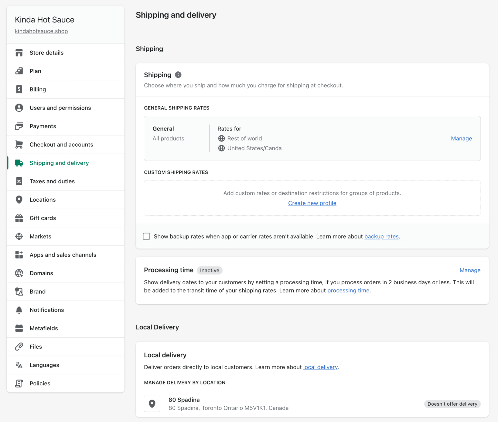 tax settings in shopify