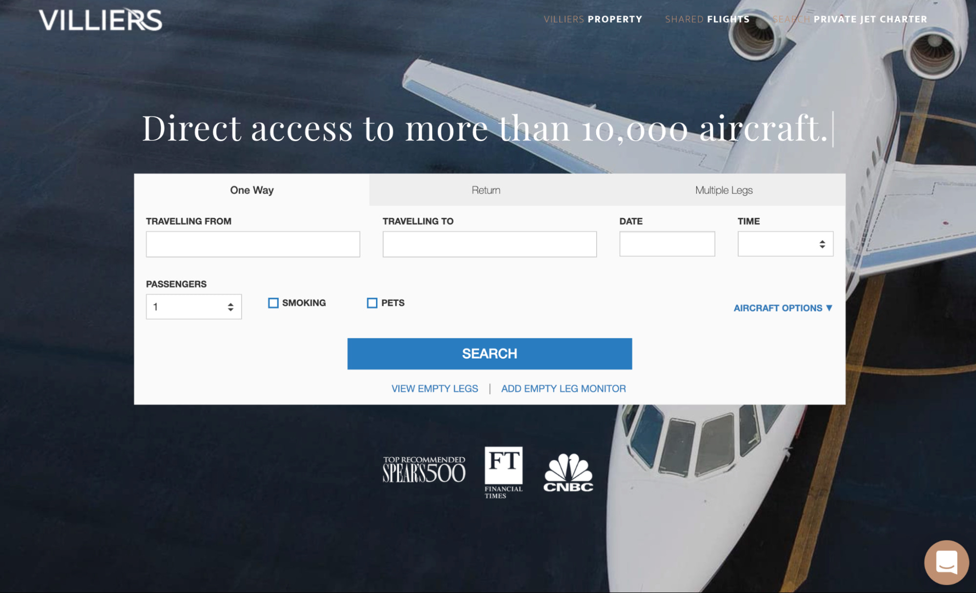 villiers jet charter