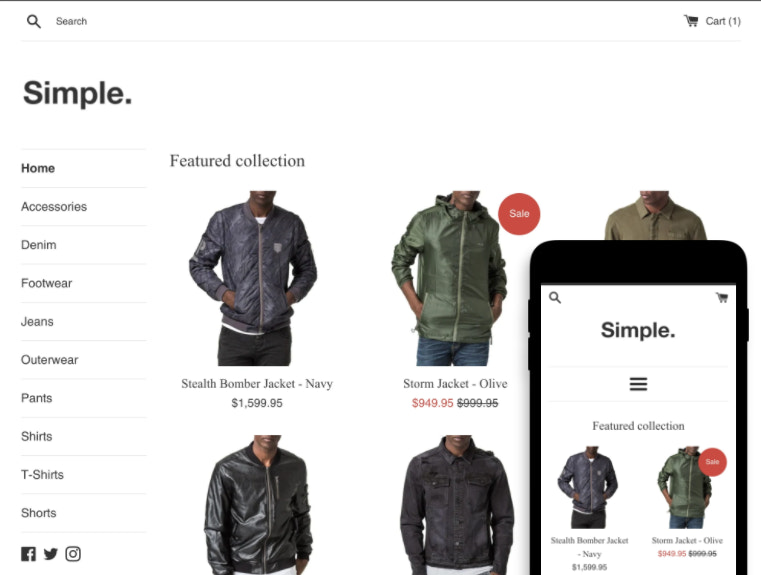 简单的Shopify主题