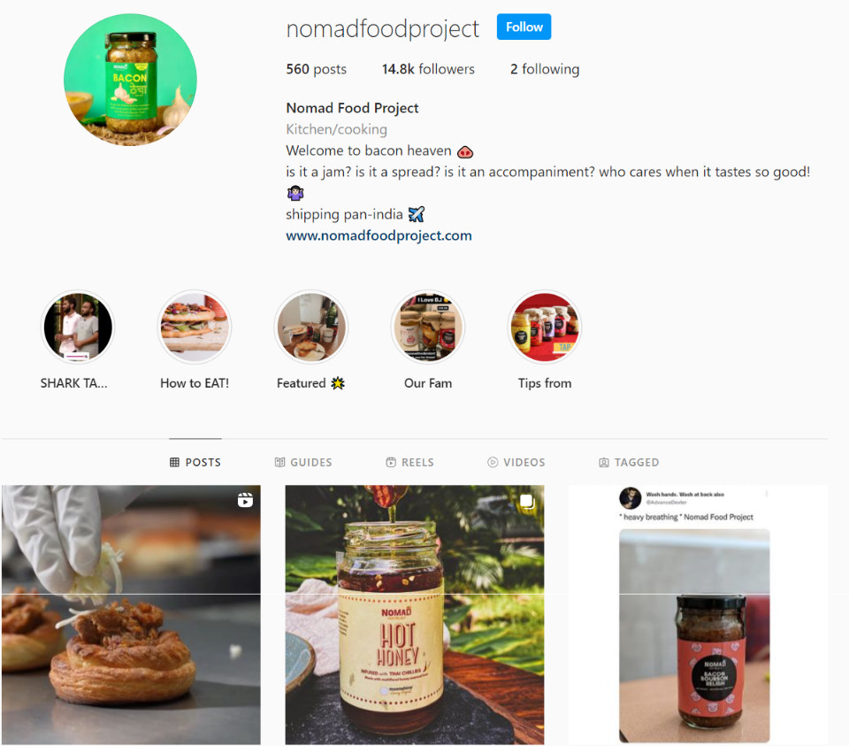 Nomad Food Project将Instagram视为一个转化渠道