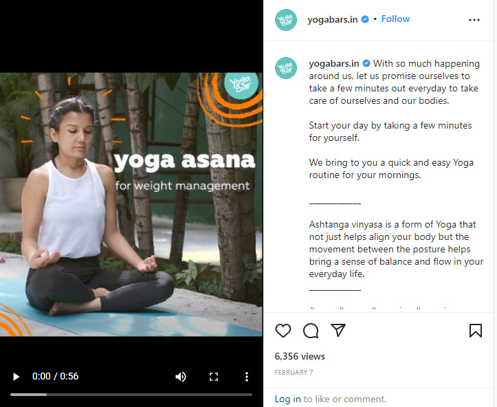 YogaBar在Instagram上分享自我护理技巧和瑜伽体式