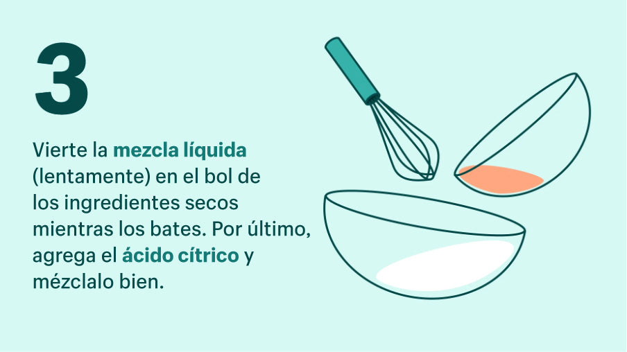 Paso 3: vierte la mezcla líquida en el bol