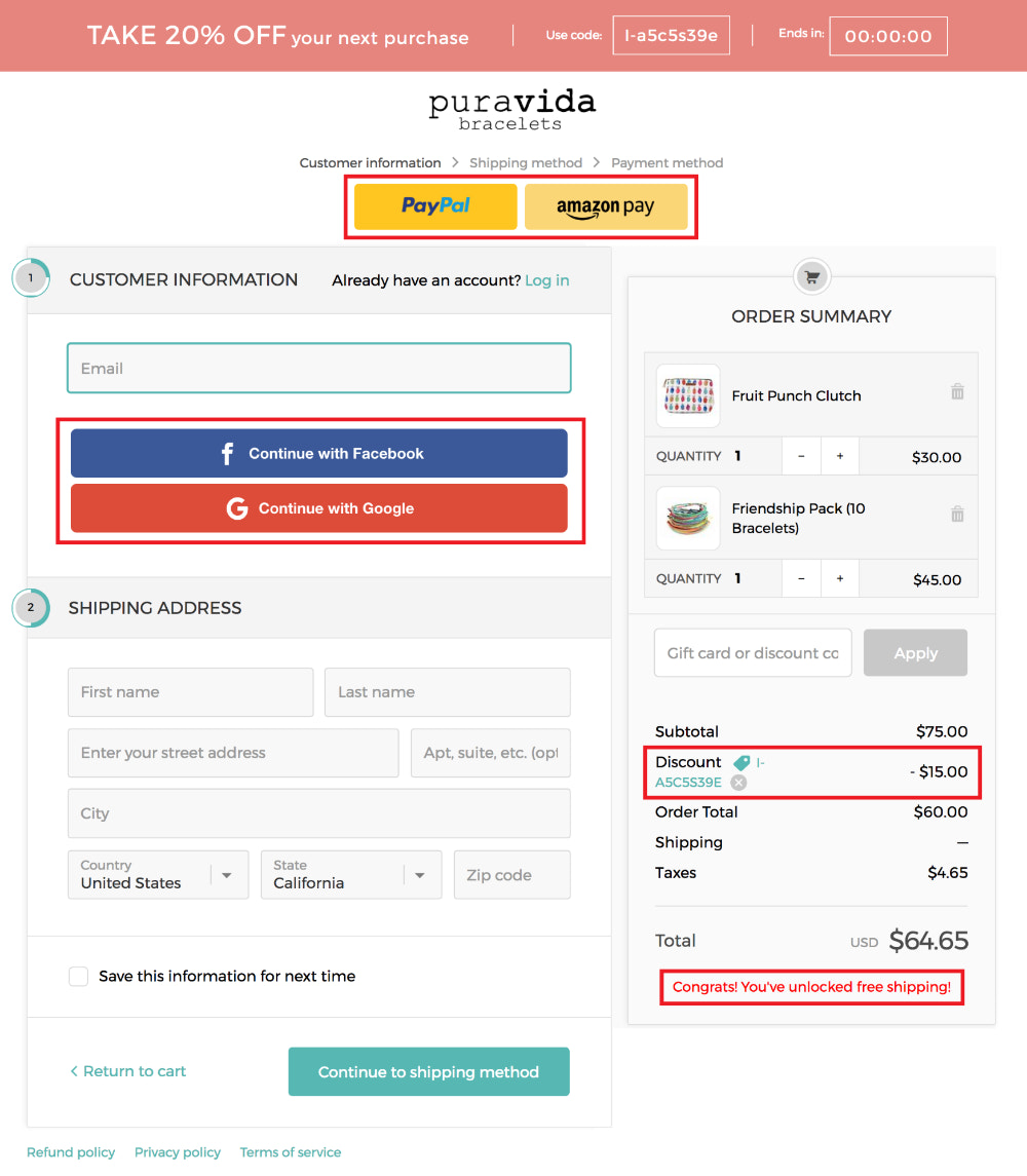 Pantalla pago pura Vida