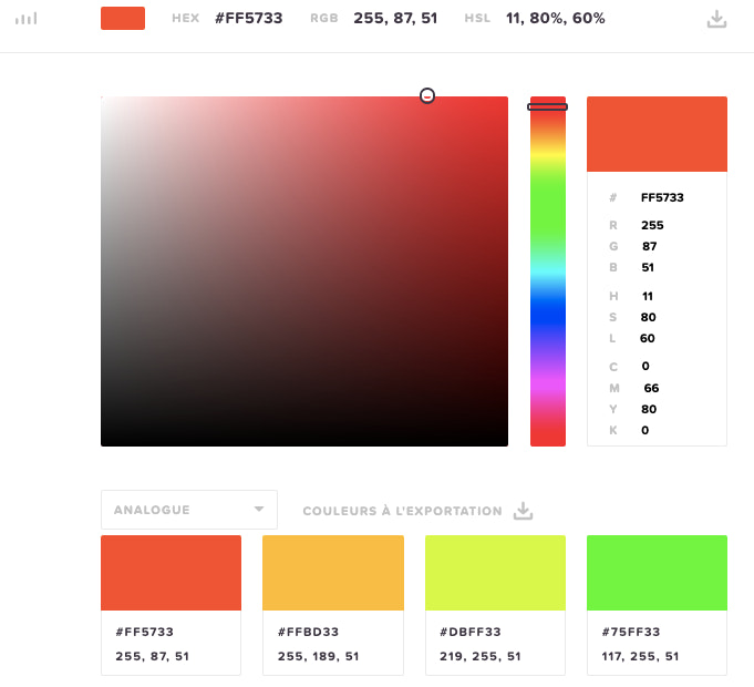 Sélecteur de couleur par HTML Color Codes