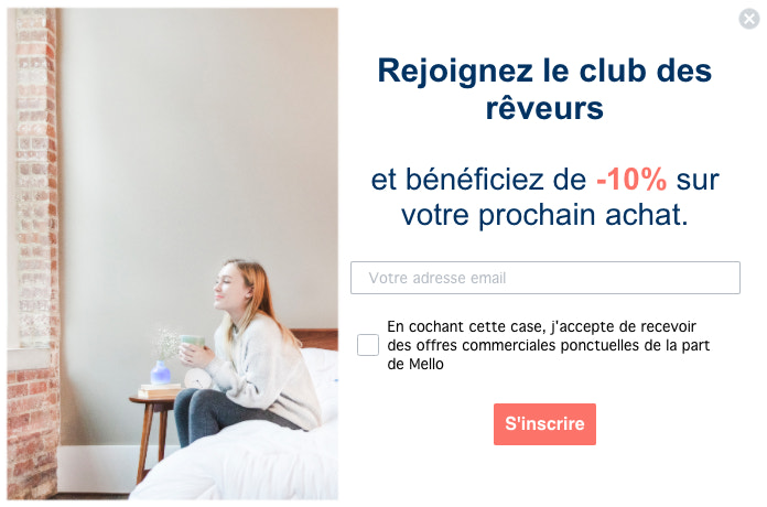 Remise sur le prochain achat sur la boutique en ligne Mello