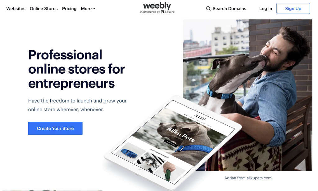 Weebly 官网首页