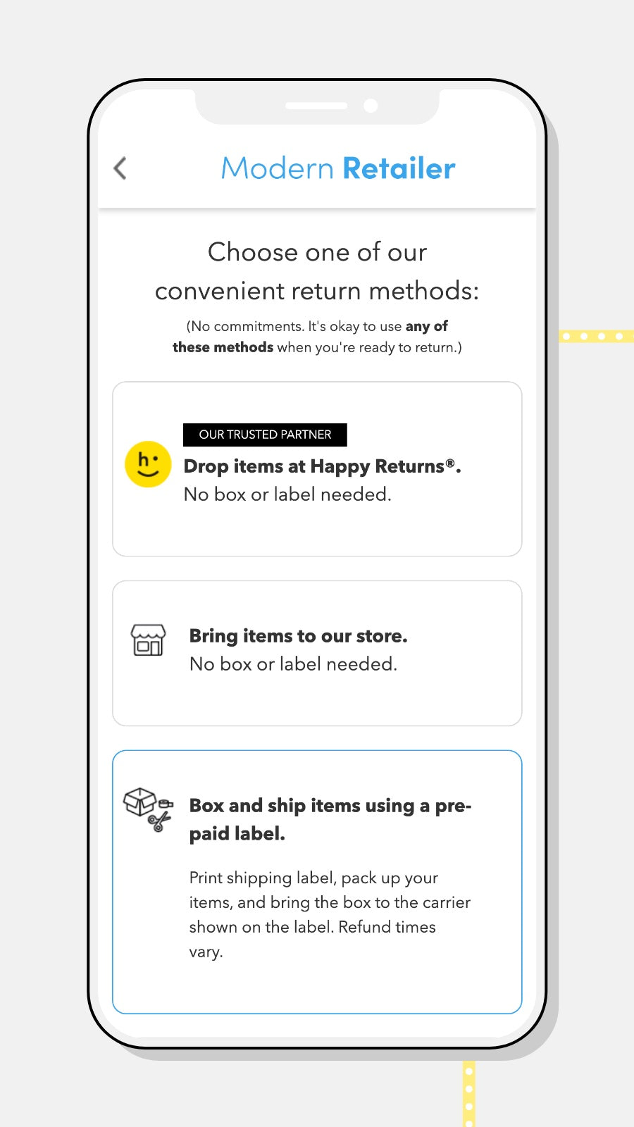 Modern Retailer return methods