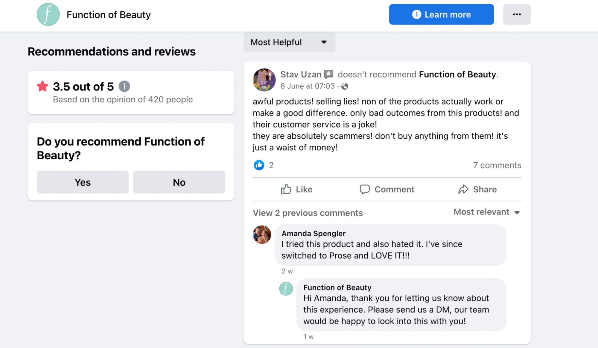 customer reviews for retail