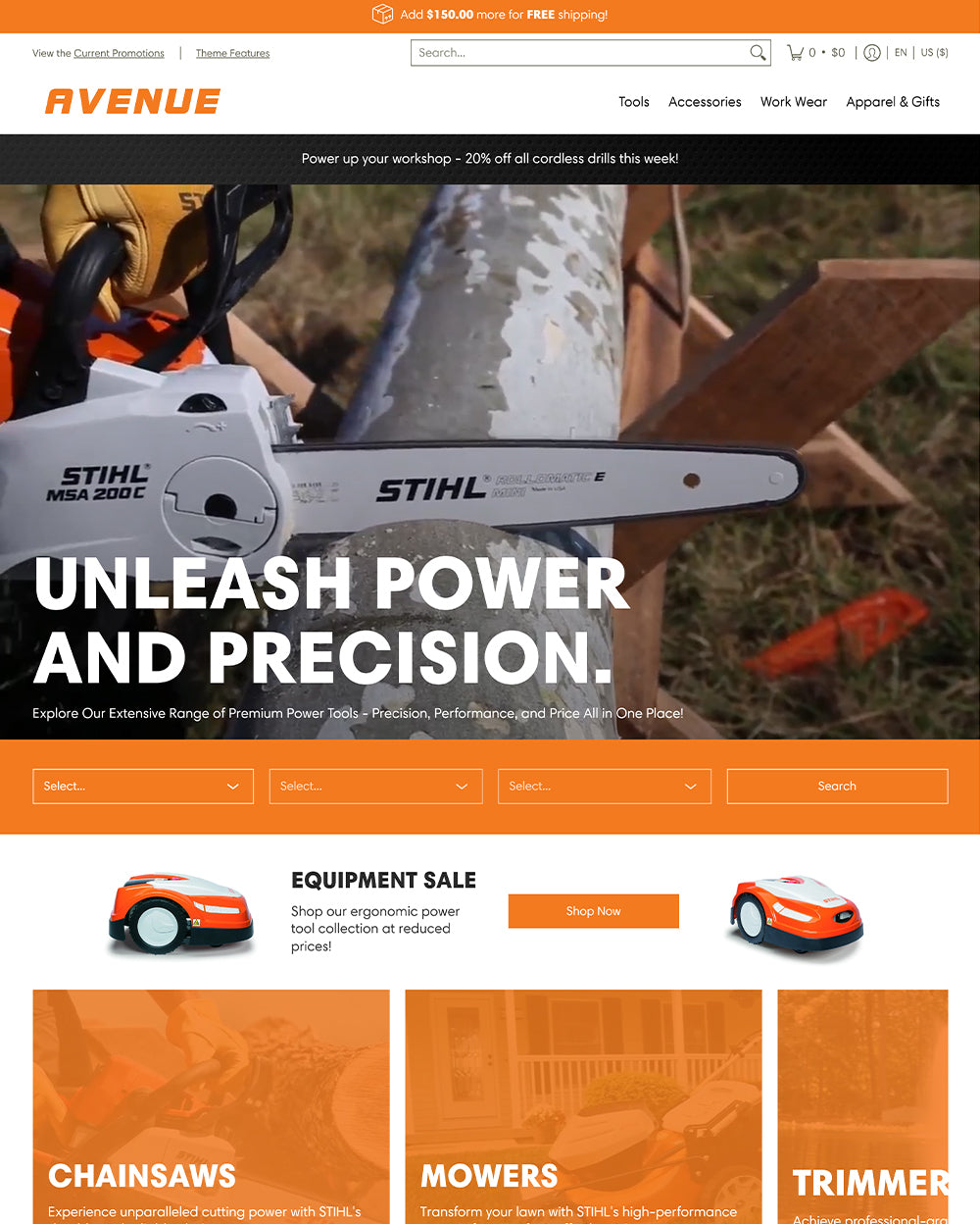 Desktop preview for Avenue in the 